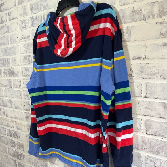 Polo Ralph Lauren Mens XL Striped Blue Jersey Hoodie Long Sleeve TShirt Pullover - Picture 5 of 7